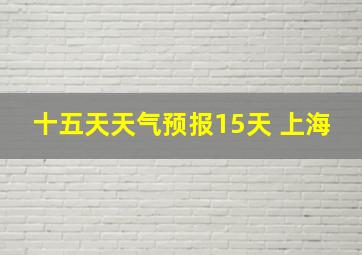 十五天天气预报15天 上海